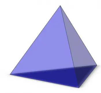Pirâmide triangular: volumen, caras, vértices y aristas